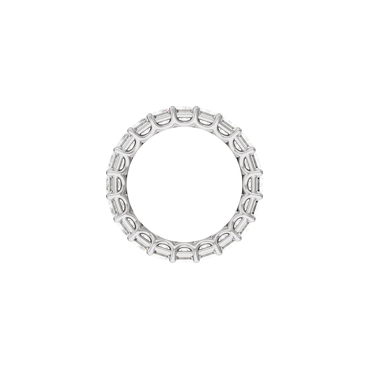 Lab-Grown Diamond Low Profile Eternity Band in 14K Gold or Platinum, Emerald Diamonds - 14K White Gold