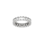 Lab-Grown Diamond Low Profile Eternity Band in 14K Gold or Platinum, Emerald Diamonds - 14K White Gold