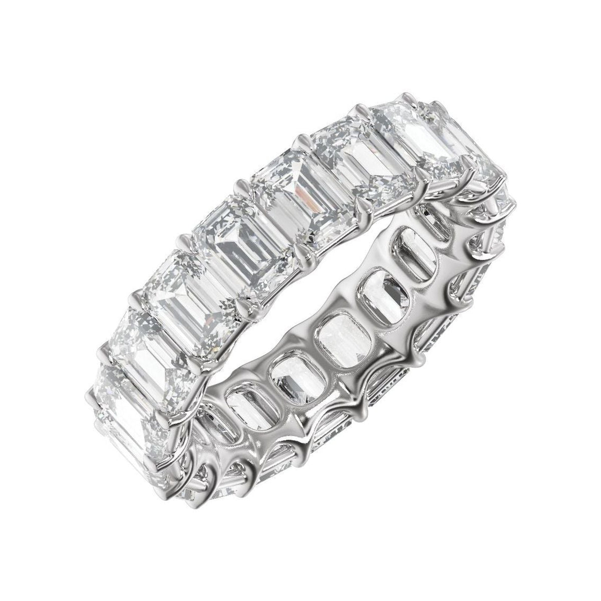 Lab-Grown Diamond Low Profile Eternity Band in 14K Gold or Platinum, Emerald Diamonds