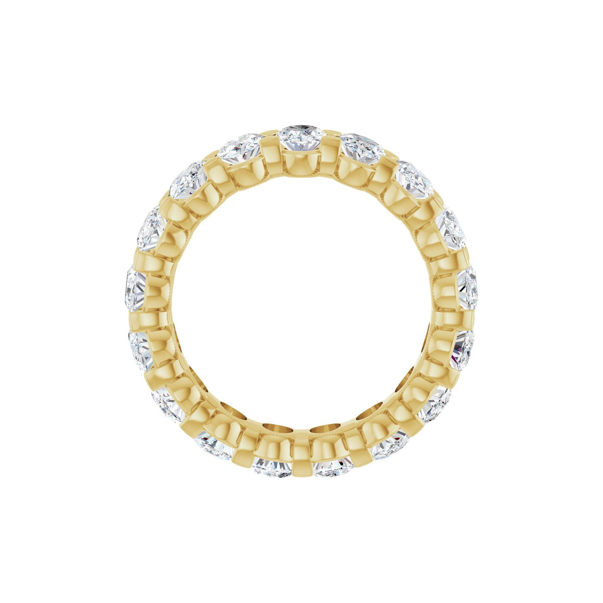 Lab-Grown Diamond Low Profile Eternity Band in 14K Gold or Platinum, Oval Diamonds - 14K Yellow Gold