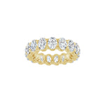 Lab-Grown Diamond Low Profile Eternity Band in 14K Gold or Platinum, Oval Diamonds - 14K Yellow Gold