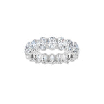 Lab-Grown Diamond Low Profile Eternity Band in 14K Gold or Platinum, Oval Diamonds - Platinum
