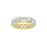 Lab-Grown Diamond Low Profile Eternity Band in 14K Gold or Platinum, Oval Diamonds - 14K Yellow Gold
