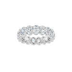 Lab-Grown Diamond Low Profile Eternity Band in 14K Gold or Platinum, Oval Diamonds - 14K White Gold