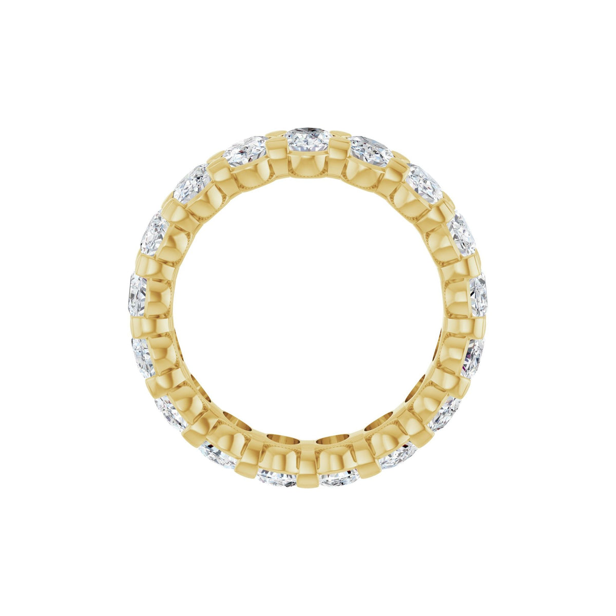 Lab-Grown Diamond Low Profile Eternity Band in 14K Gold or Platinum, Oval Diamonds - 14K Yellow Gold