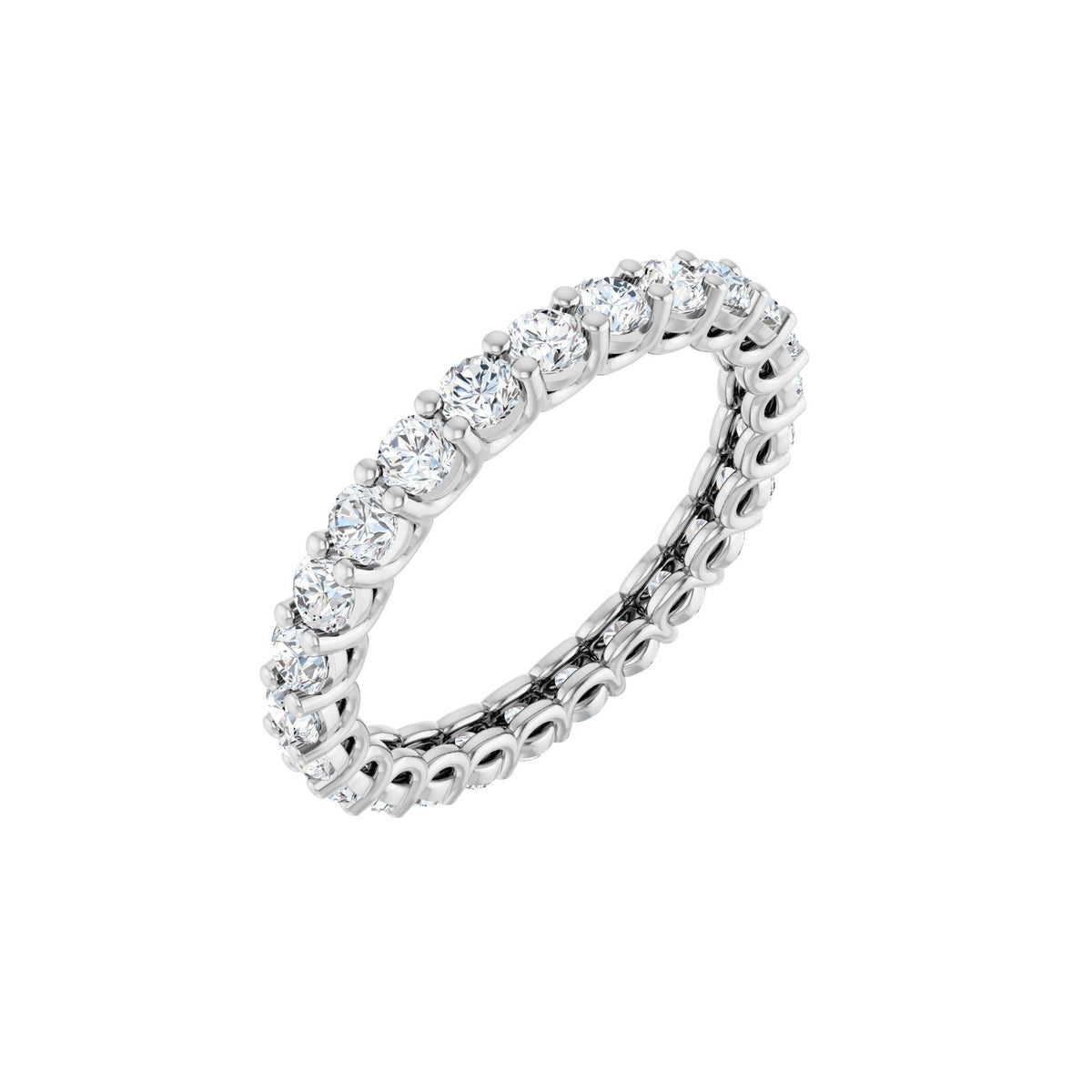 Lab-Grown Diamond Low Profile Eternity Band in 14K Gold - 14K White Gold