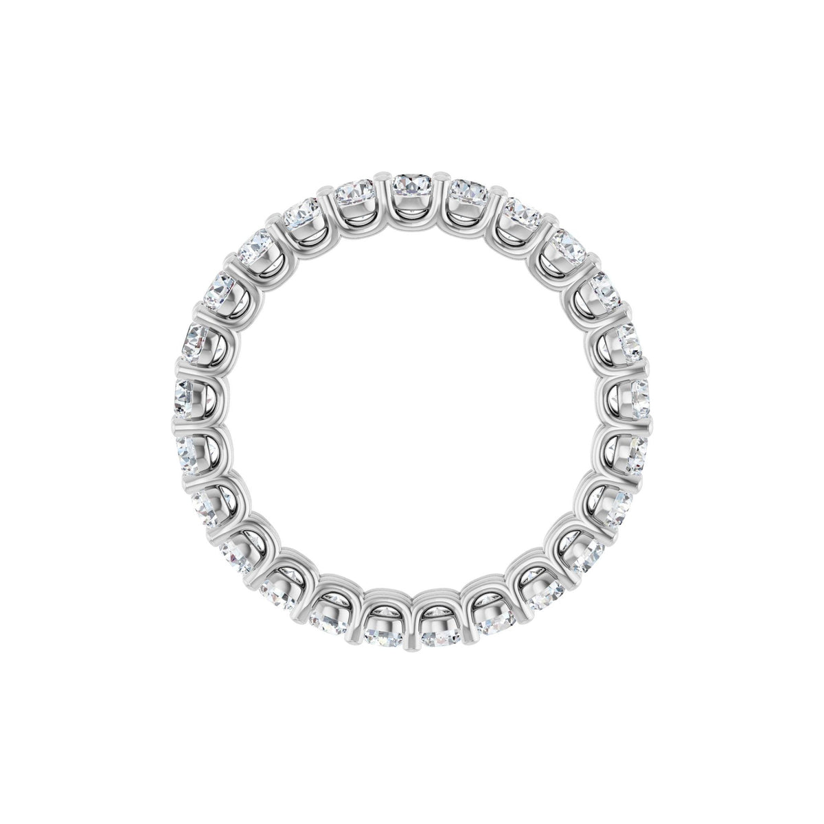 Lab-Grown Diamond Low Profile Eternity Band in 14K Gold - 14K White Gold