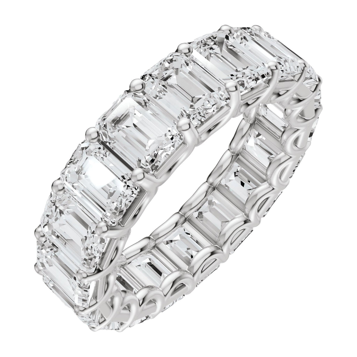 Lab-Grown Diamond Low Profile Eternity Band in 14K Gold - 14K White Gold
