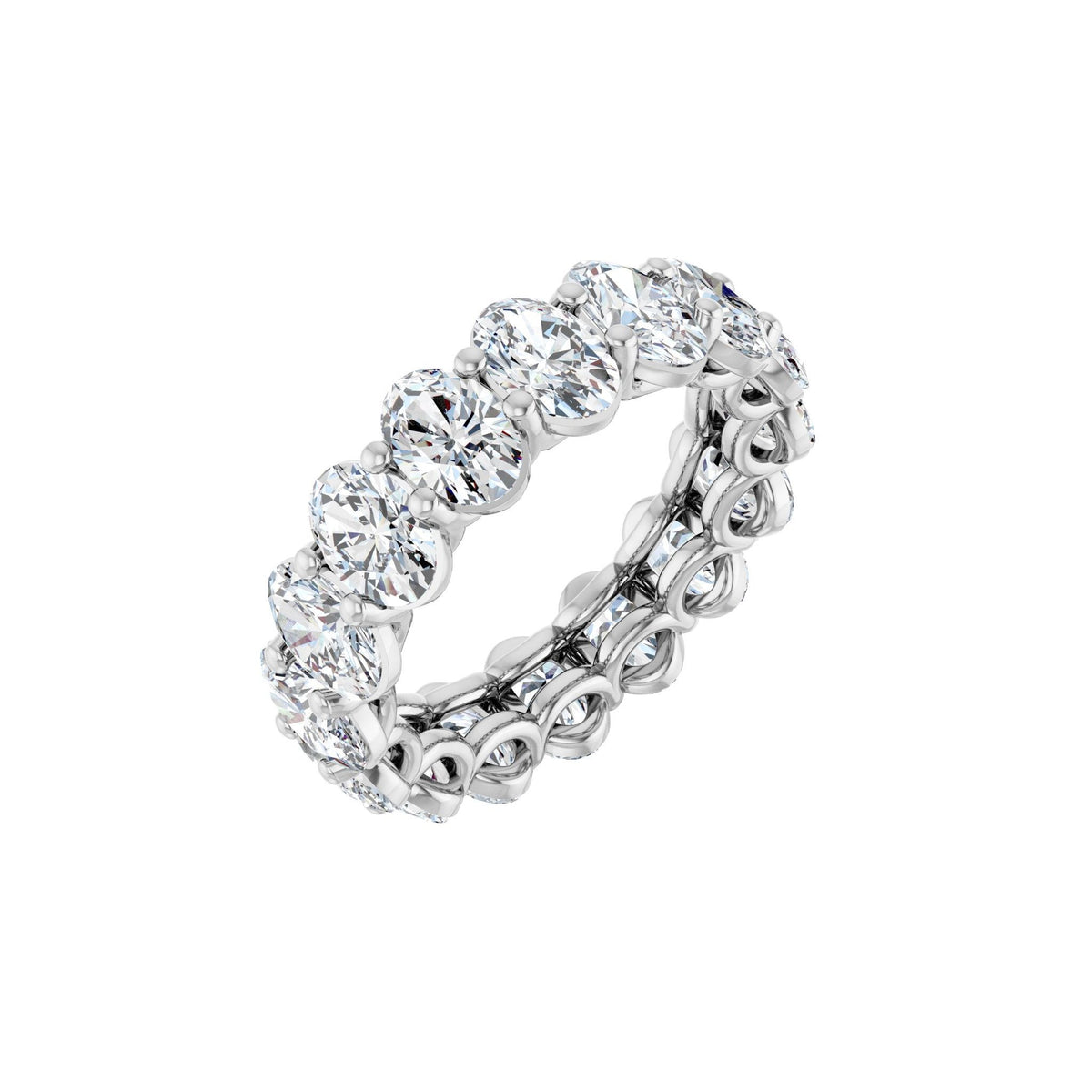 Lab-Grown Diamond Low Profile Eternity Band in 14K Gold - 14K White Gold