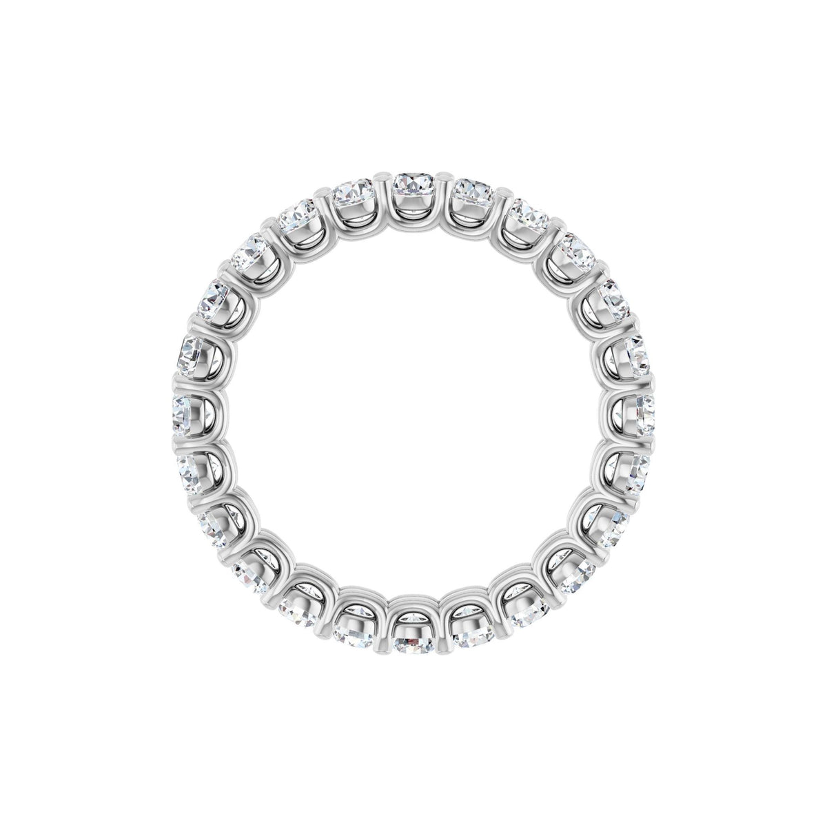 Lab-Grown Diamond Low Profile Eternity Band in 14K Gold - 14K White Gold