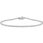 Lab-Grown Diamond Low Profile Line Tennis Bracelet in 14K Gold - 14K White Gold