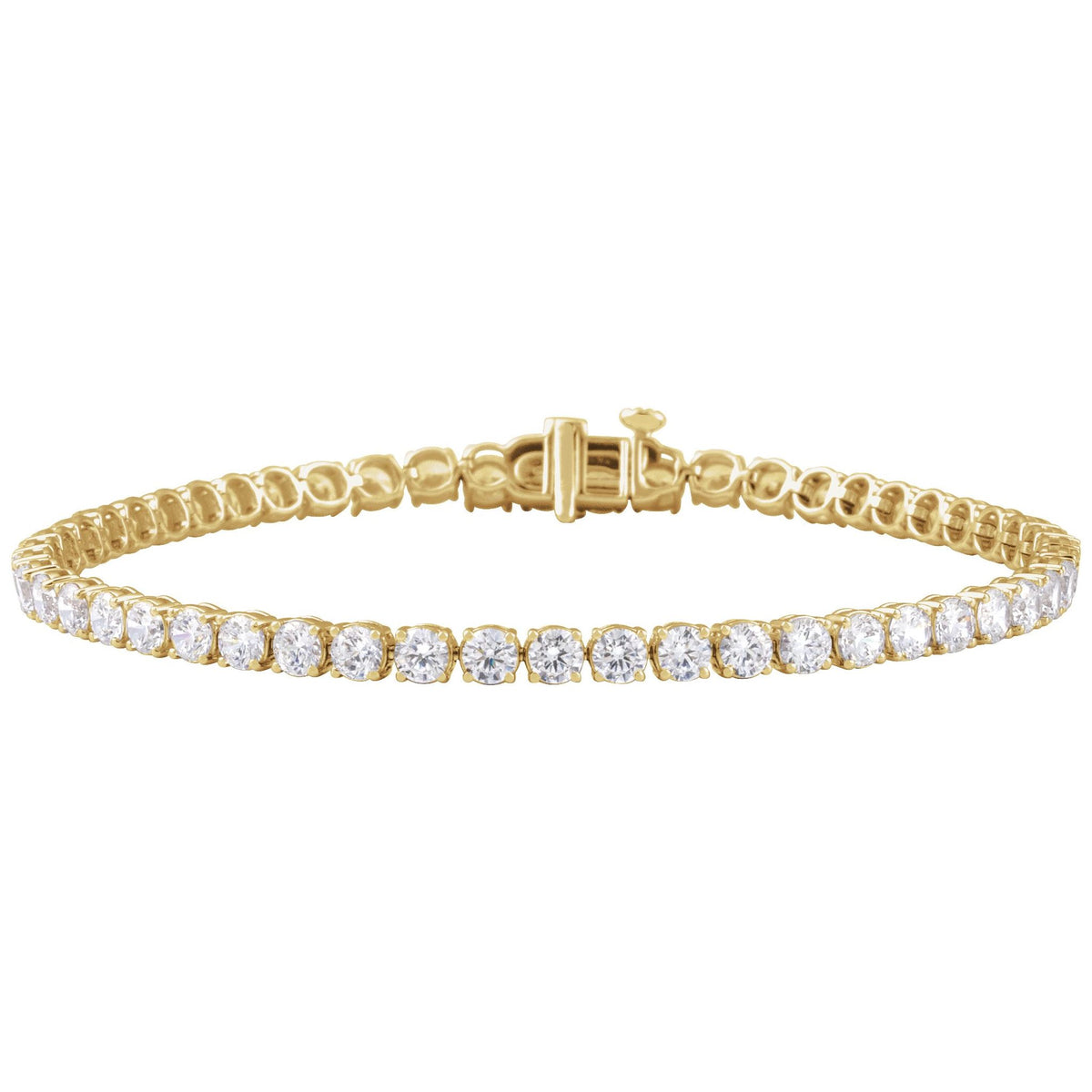 Lab-Grown Diamond Low Profile Line Tennis Bracelet in 14K Gold - 14K Yellow Gold