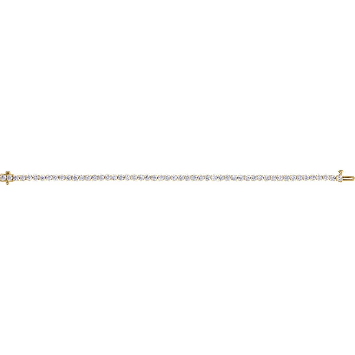 Lab-Grown Diamond Low Profile Line Tennis Bracelet in 14K Gold - 14K Yellow Gold