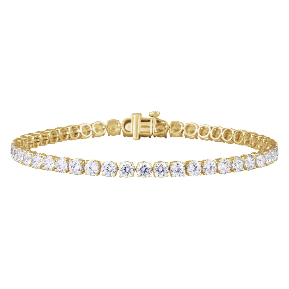 Lab-Grown Diamond Low Profile Line Tennis Bracelet in 14K Gold - 14K Yellow Gold