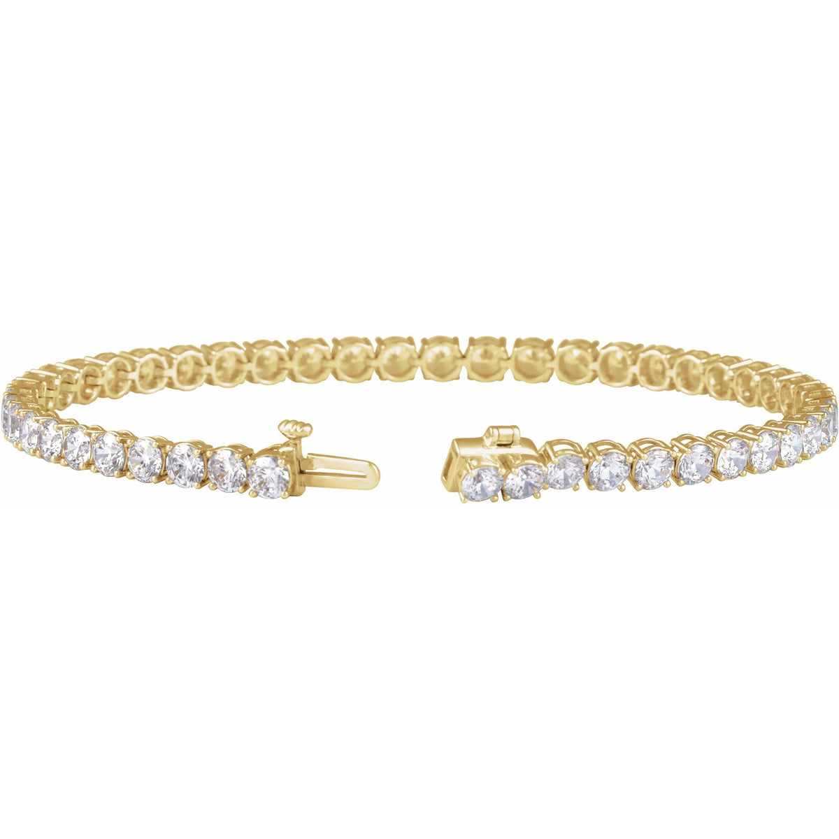 Lab-Grown Diamond Low Profile Line Tennis Bracelet in 14K Gold - 14K Yellow Gold