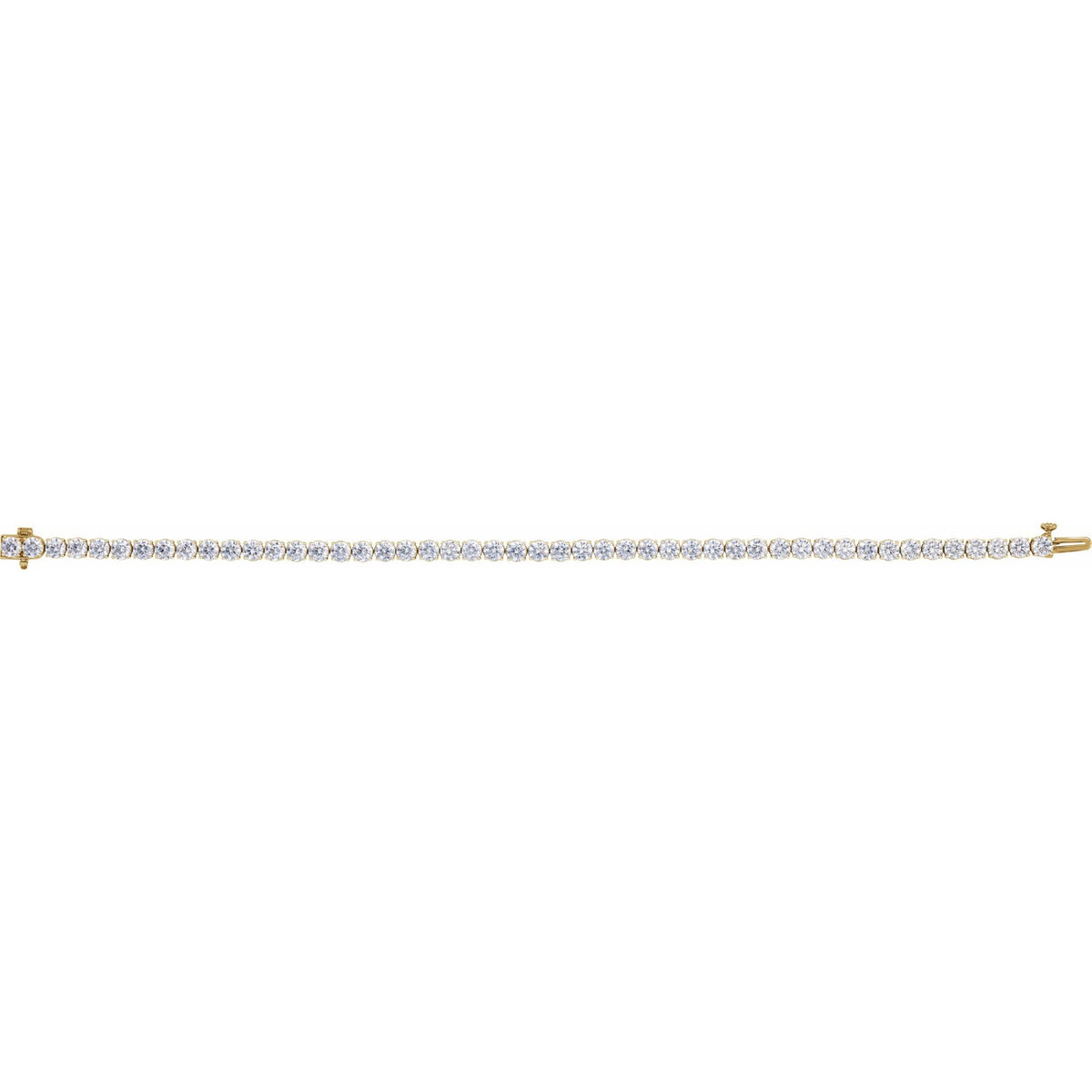 Lab-Grown Diamond Low Profile Line Tennis Bracelet in 14K Gold - 14K Yellow Gold
