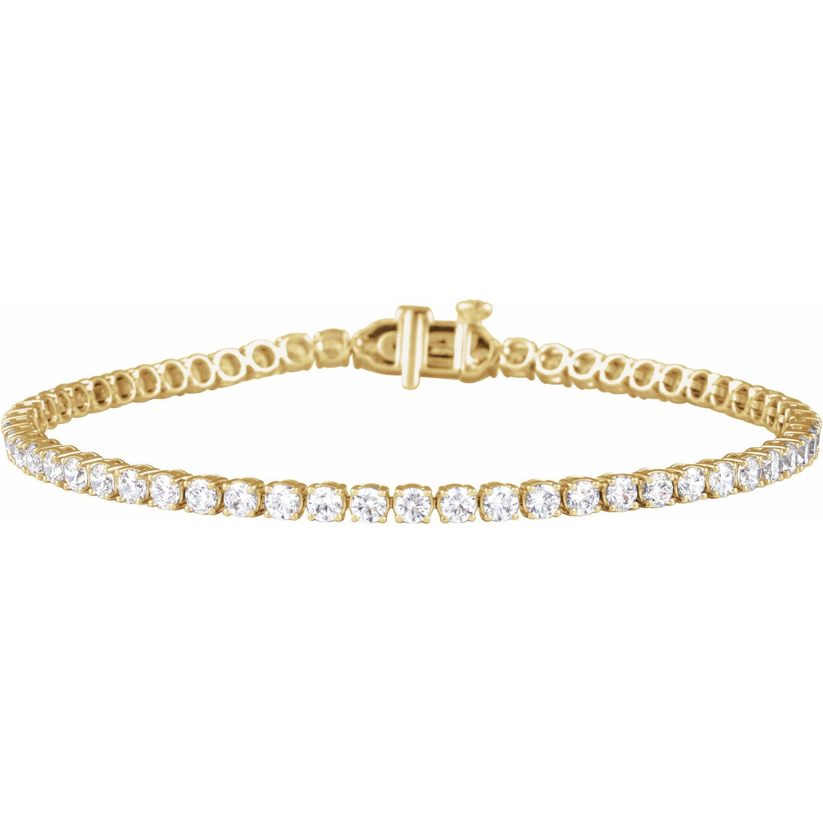 Lab-Grown Diamond Low Profile Line Tennis Bracelet in 14K Gold - 14K Yellow Gold