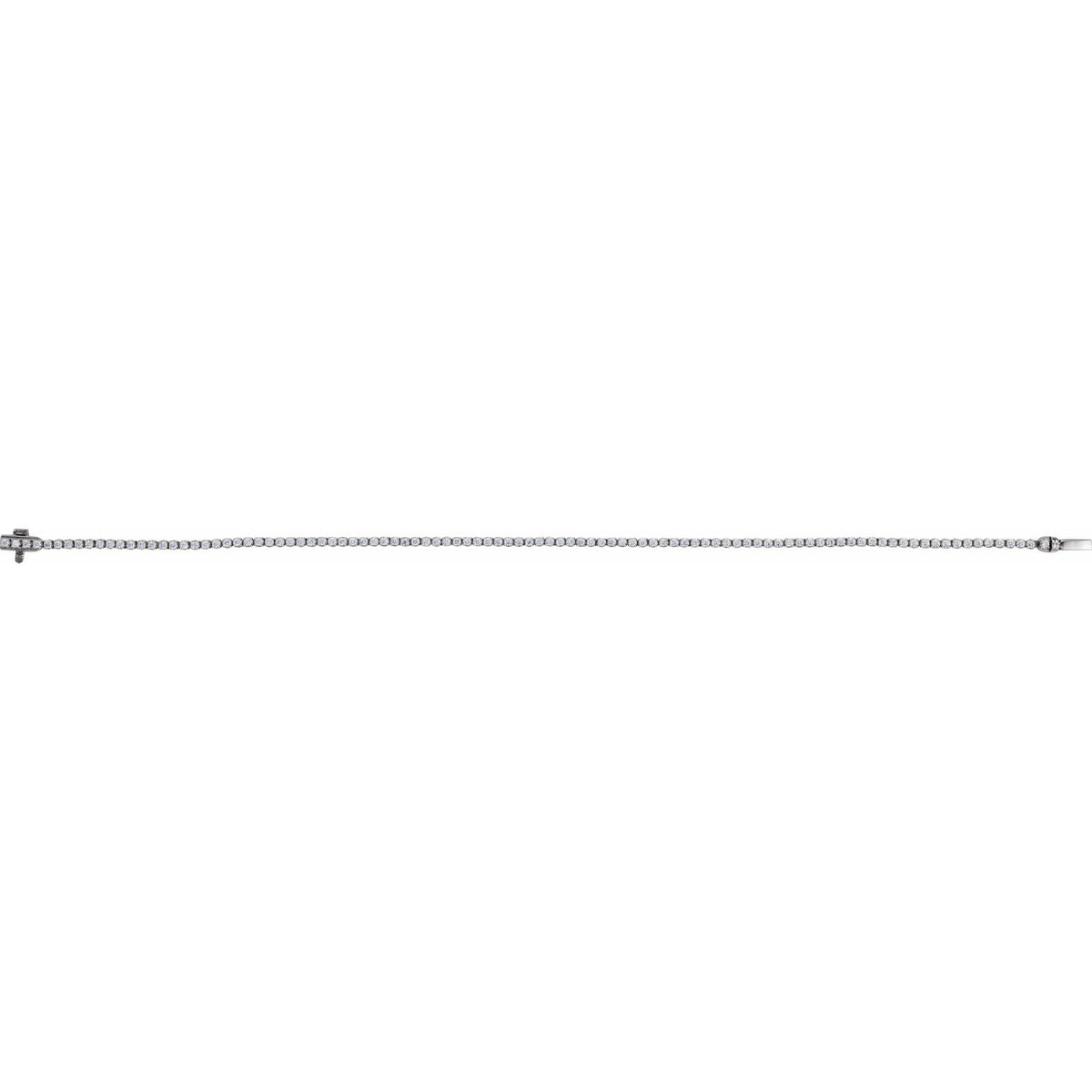 Lab-Grown Diamond Low Profile Line Tennis Bracelet in 14K Gold - 14K White Gold