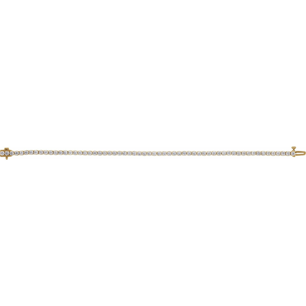 Lab-Grown Diamond Low Profile Line Tennis Bracelet in 14K Gold - 14K Yellow Gold