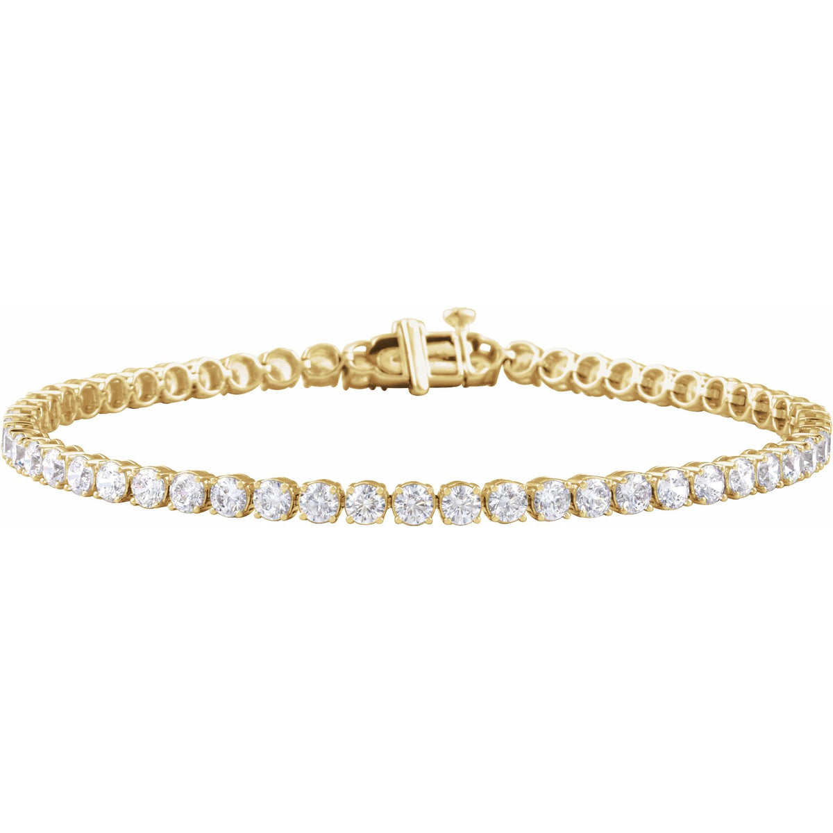 Lab-Grown Diamond Low Profile Line Tennis Bracelet in 14K Gold - 14K Yellow Gold