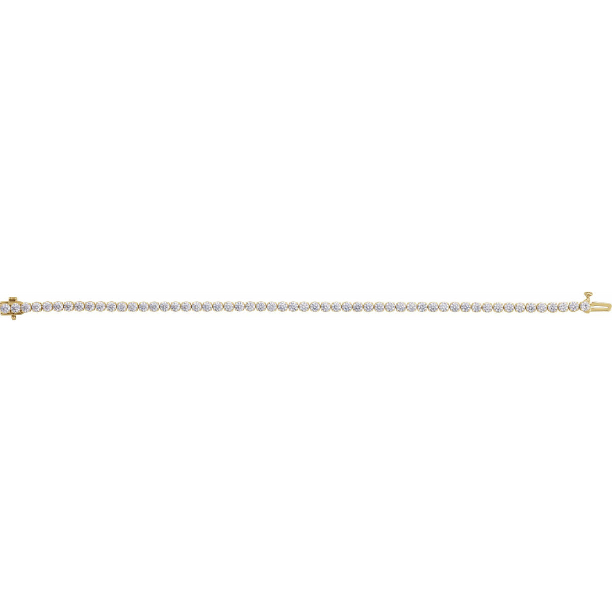 Lab-Grown Diamond Low Profile Line Tennis Bracelet in 14K Gold - 14K Yellow Gold