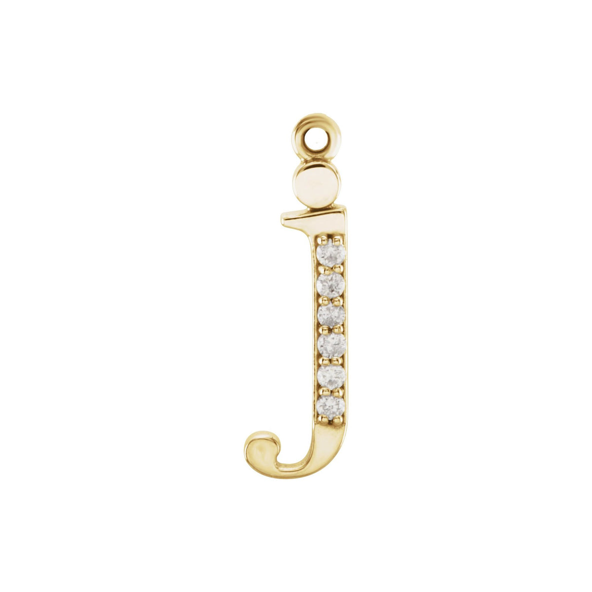 Lab-Grown Diamond Lowercase Initial Dangle in 14K Gold - 14K Yellow Gold