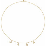 Lab-Grown Diamond Mama Station Necklace in 14K Gold - 14K Yellow Gold