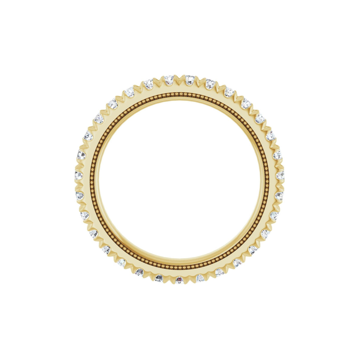 Lab-Grown Diamond Milgrain French-Set Eternity Band in 14K Gold - 14K Yellow Gold