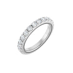 Lab-Grown Diamond Milgrain French-Set Eternity Band in 14K Gold - 14K White Gold