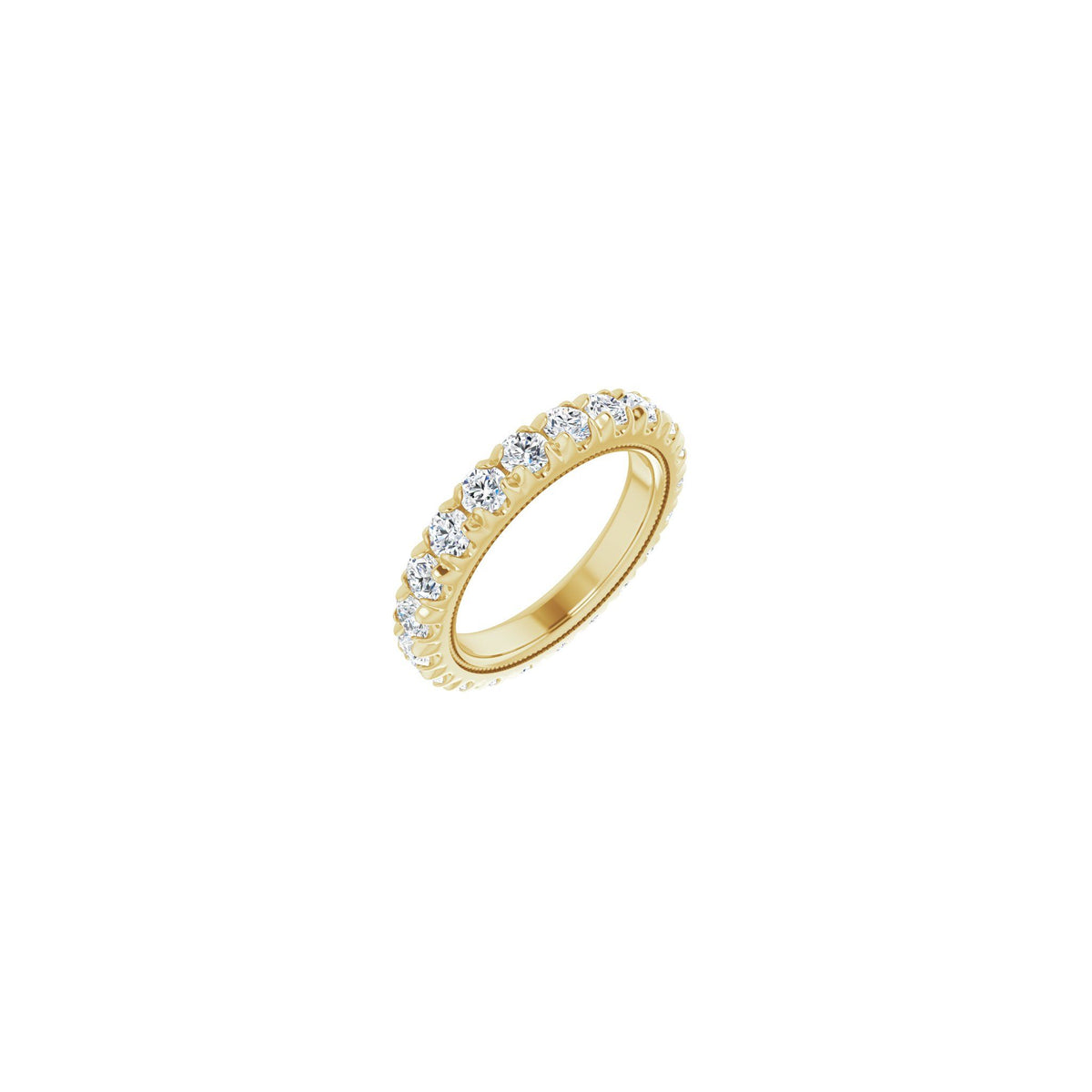 Lab-Grown Diamond Milgrain French-Set Eternity Band in 14K Gold - 14K Yellow Gold