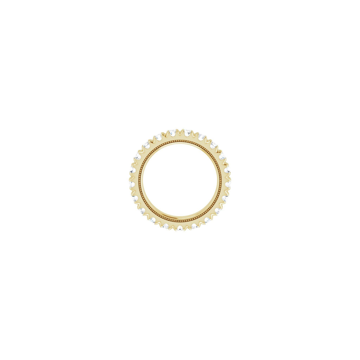Lab-Grown Diamond Milgrain French-Set Eternity Band in 14K Gold - 14K Yellow Gold