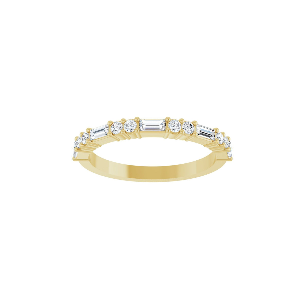 Lab-Grown Diamond Multi-Shape Half Eternity Band in 14K Gold - 14K Yellow Gold