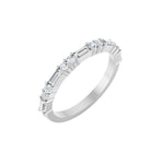 Lab-Grown Diamond Multi-Shape Half Eternity Band in 14K Gold - 14K White Gold