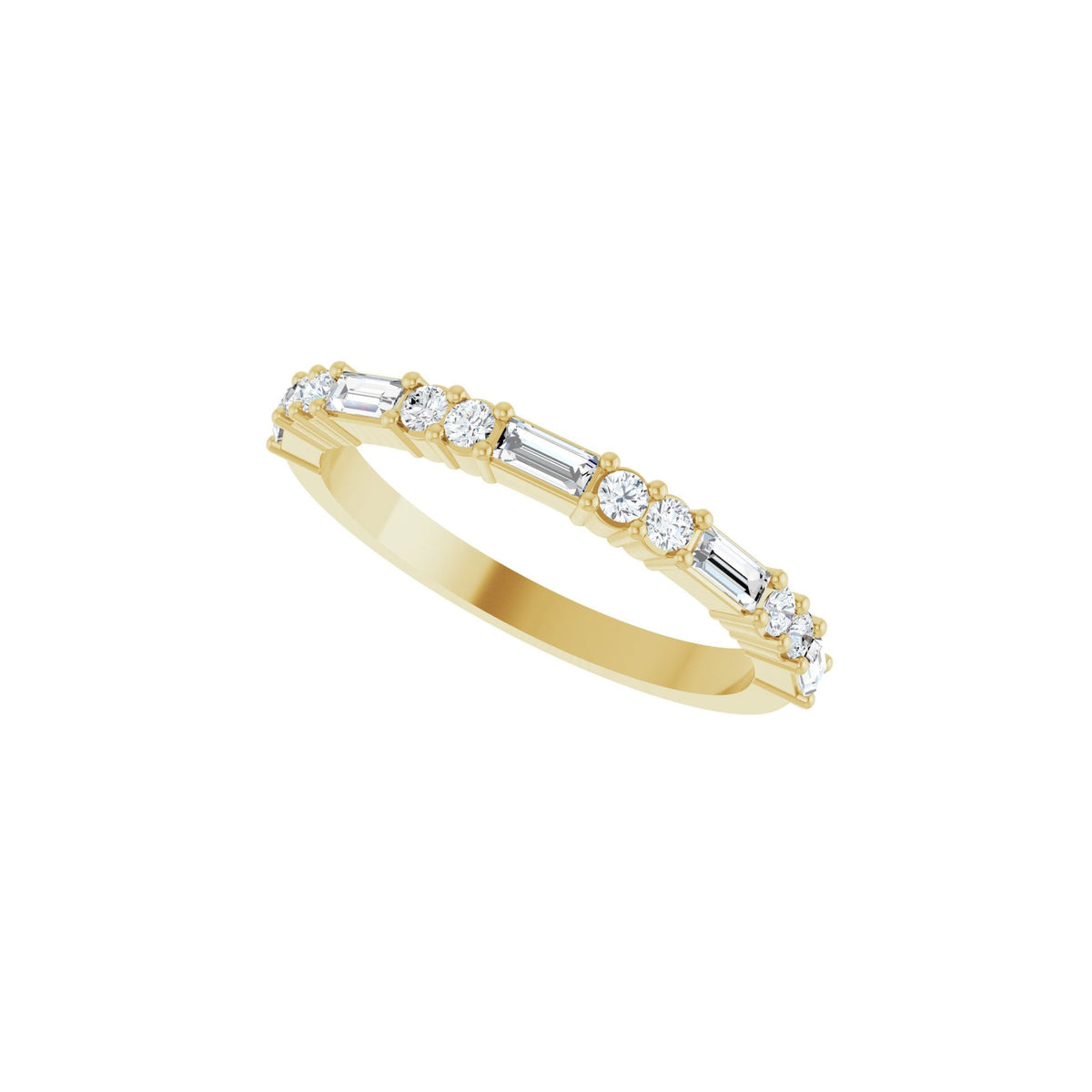 Lab-Grown Diamond Multi-Shape Half Eternity Band in 14K Gold - 14K Yellow Gold