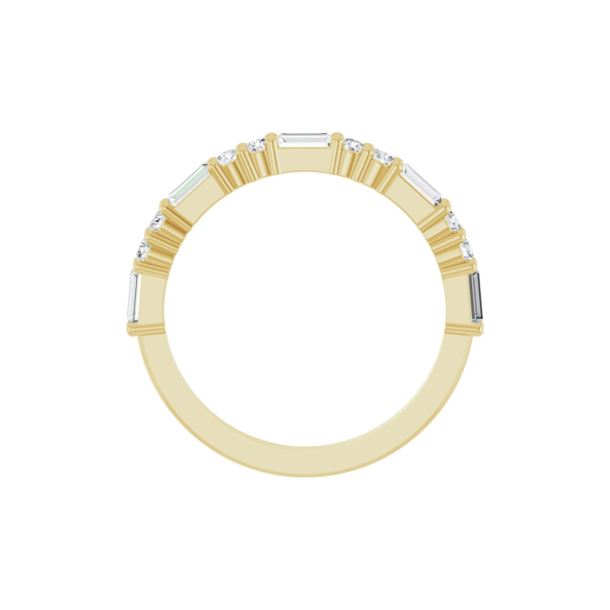 Lab-Grown Diamond Multi-Shape Half Eternity Band in 14K Gold - 14K Yellow Gold