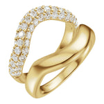 Lab-Grown Diamond Pave'-Style Accented Ring Guard in 14K Gold - 14K Yellow Gold
