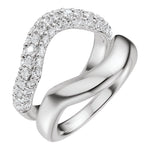Lab-Grown Diamond Pave'-Style Accented Ring Guard in 14K Gold - 14K White Gold