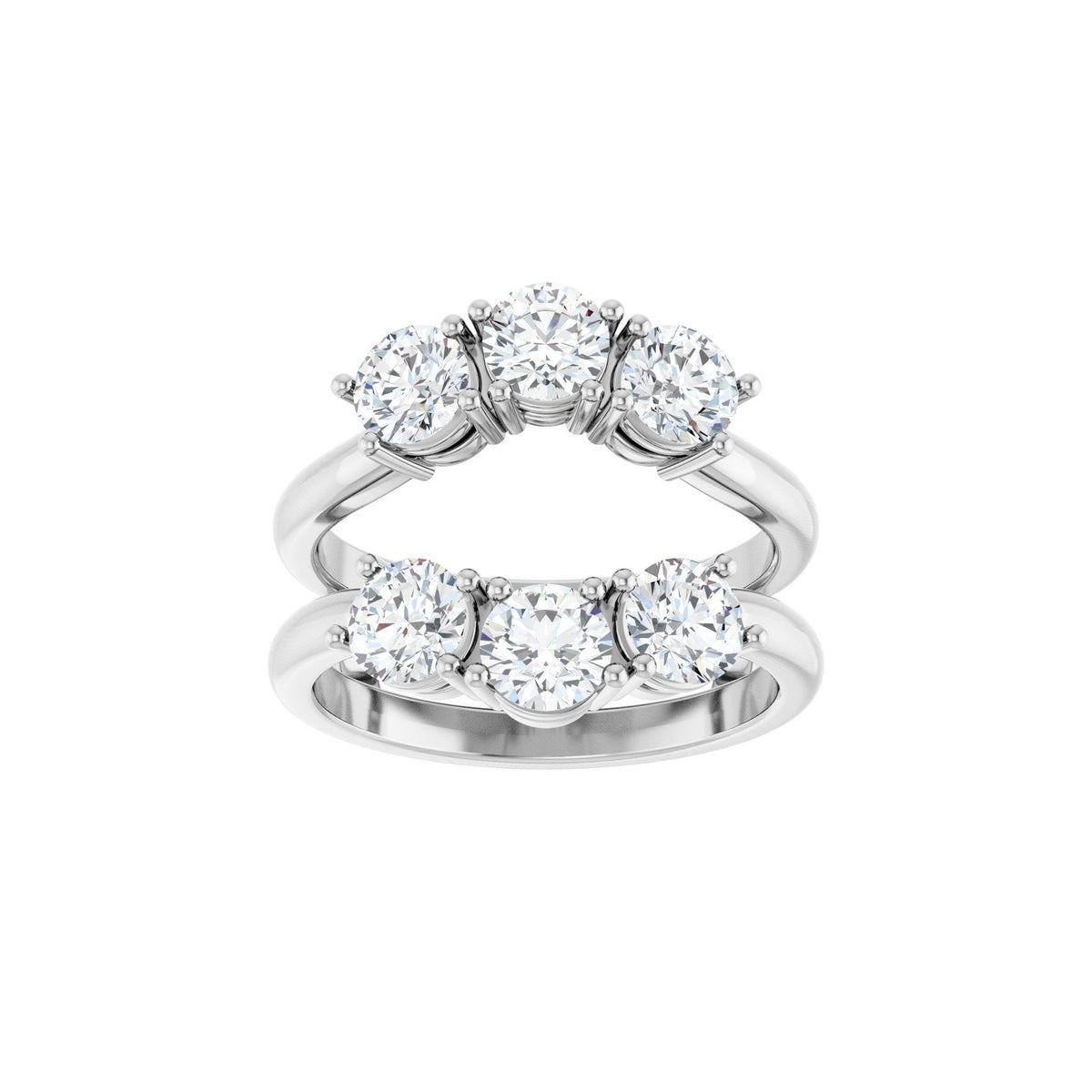 Lab-Grown Diamond Ring Guard in 14K Gold, 1 1/2 to 2 CT TW - 14K White Gold