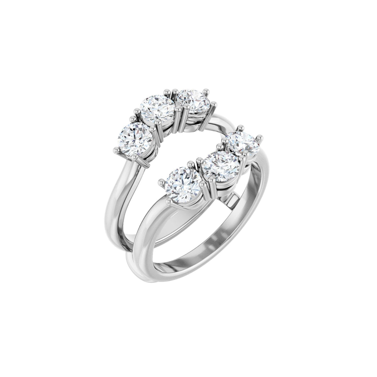 Lab-Grown Diamond Ring Guard in 14K Gold, 1 1/2 to 2 CT TW - 14K White Gold