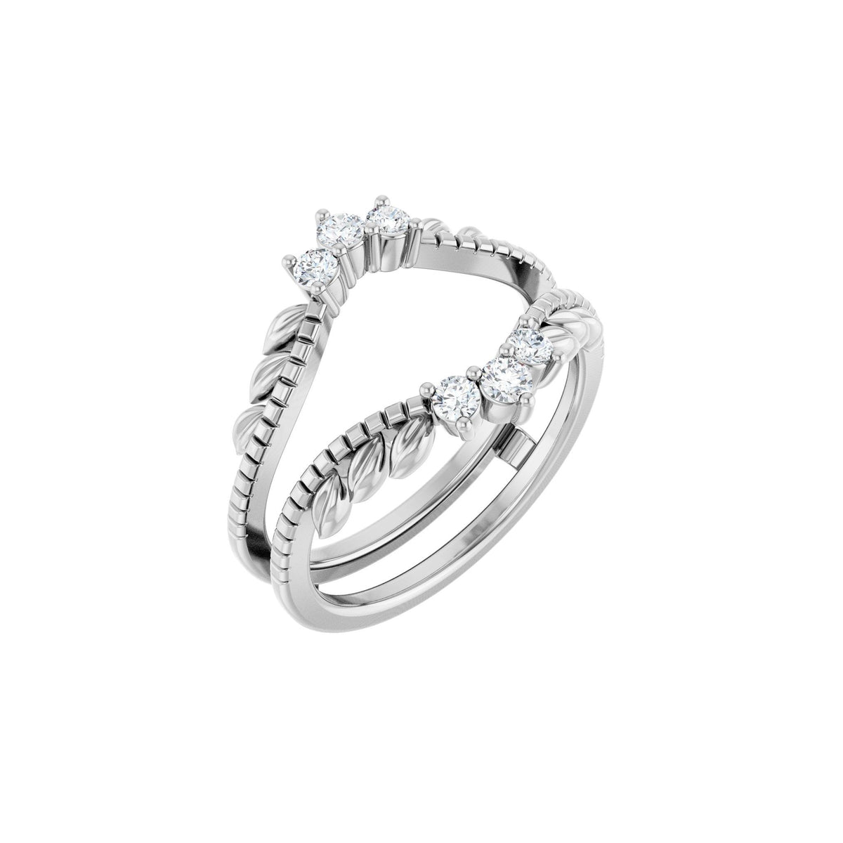 Lab-Grown Diamond Ring Guard in 14K Gold, 1/3 CT TW - 14K White Gold