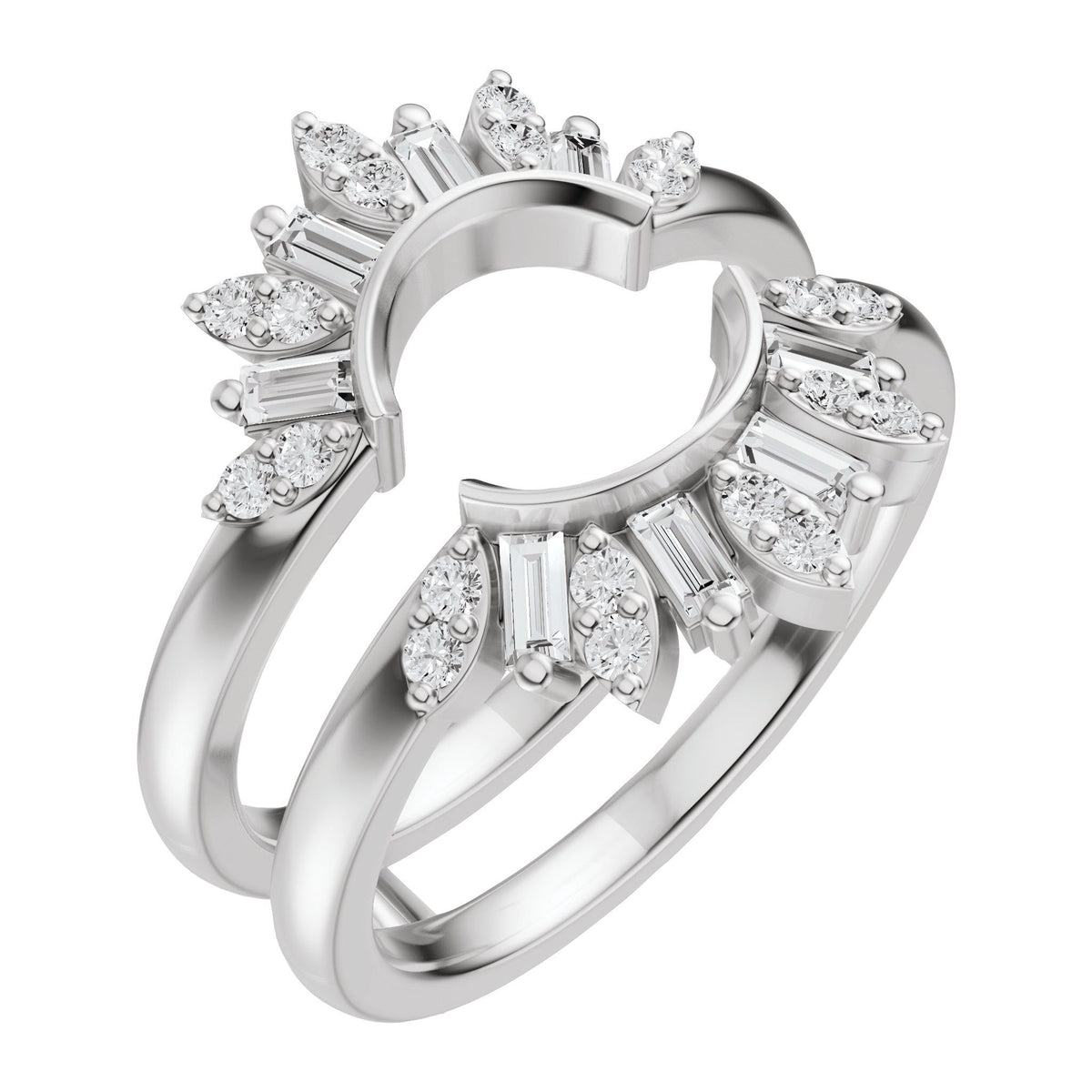 Lab-Grown Diamond Ring Guard in 14K Gold, 3/8 CT TW - 14K White Gold