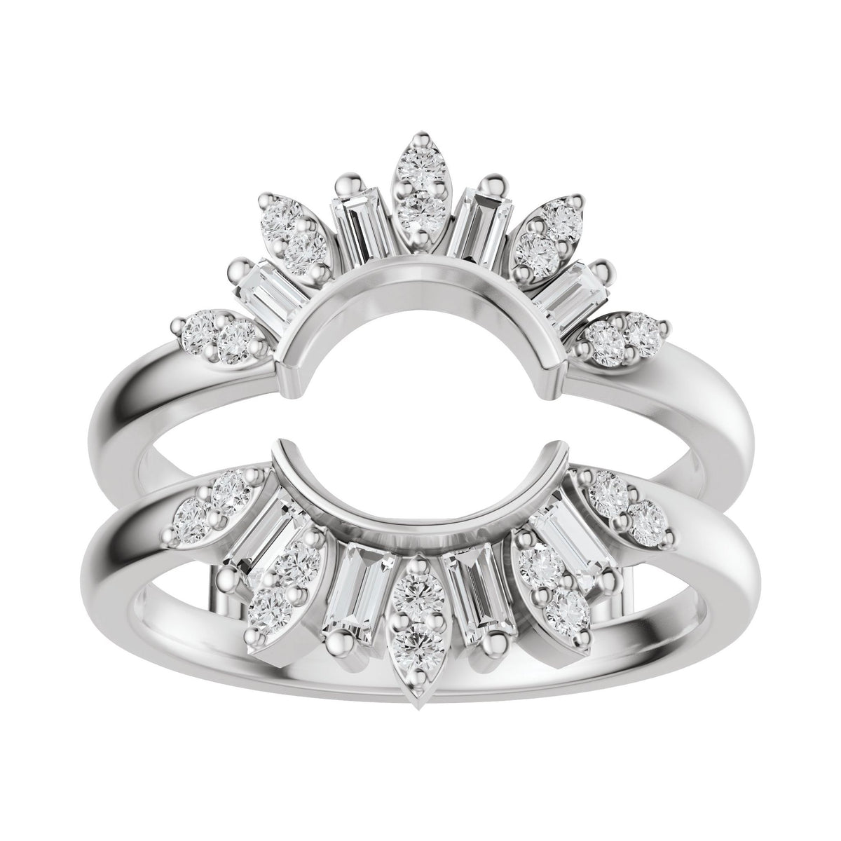 Lab-Grown Diamond Ring Guard in 14K Gold, 3/8 CT TW - 14K White Gold