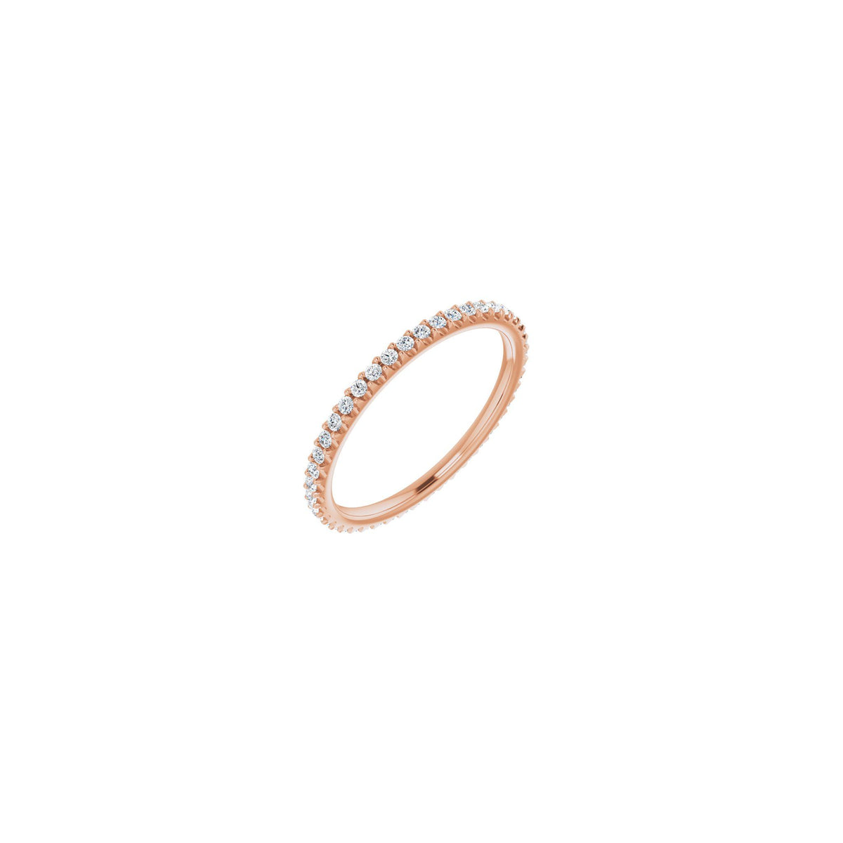 Lab-Grown Diamond Shared-Prong Eternity Band in 14K Gold or Platinum - 14K Rose Gold
