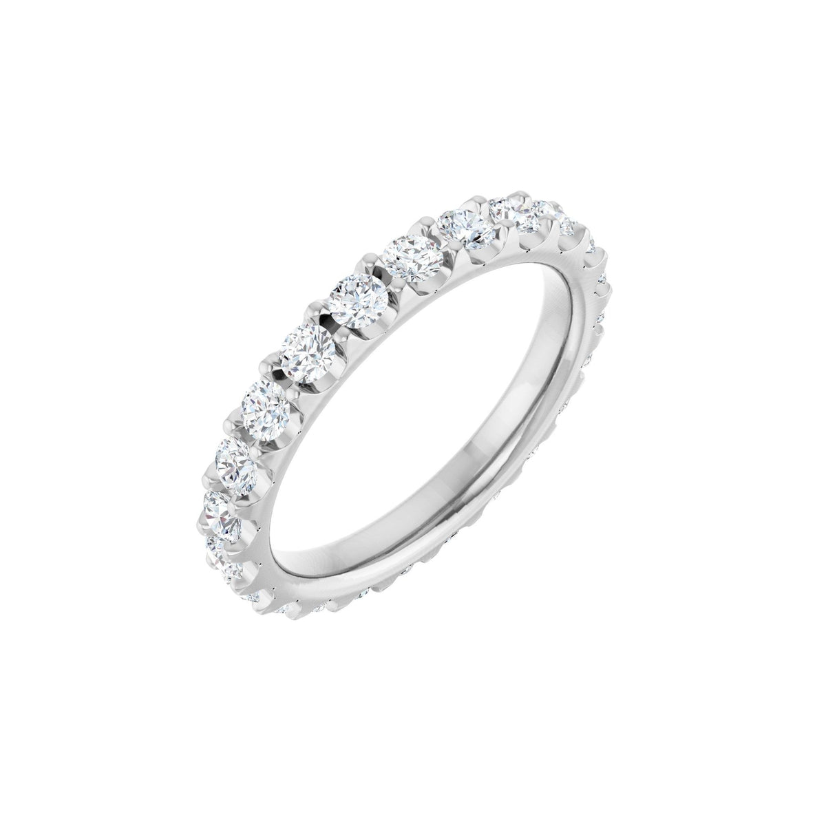 Lab-Grown Diamond Shared-Prong Eternity Band in 14K Gold or Platinum - Platinum