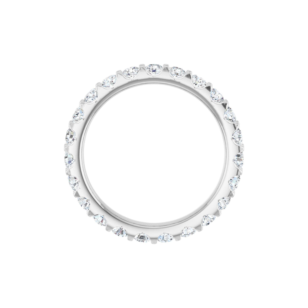 Lab-Grown Diamond Shared-Prong Eternity Band in 14K Gold or Platinum - Platinum