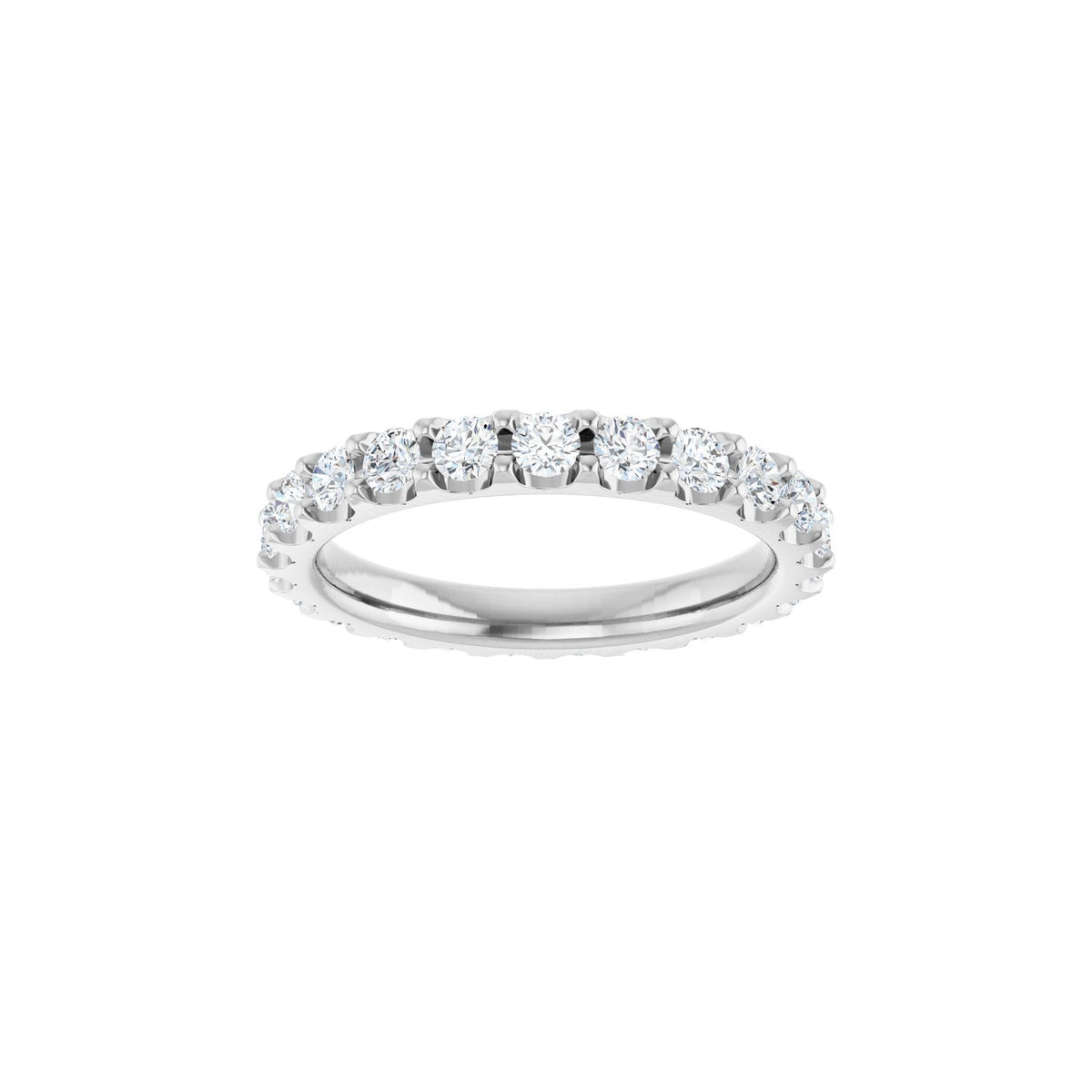 Lab-Grown Diamond Shared-Prong Eternity Band in 14K Gold or Platinum - Platinum