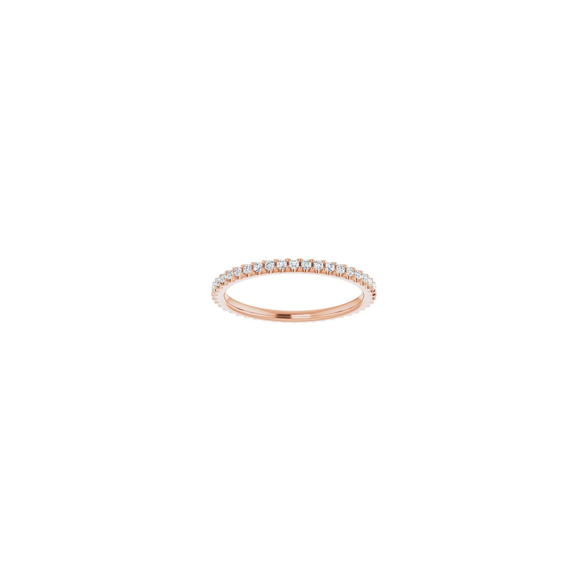 Lab-Grown Diamond Shared-Prong Eternity Band in 14K Gold or Platinum - 14K Rose Gold