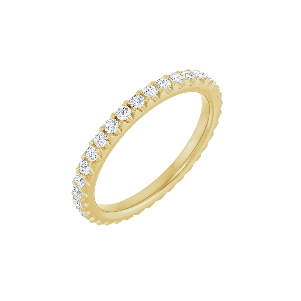 Lab-Grown Diamond Shared-Prong Eternity Band in 14K Gold or Platinum - 14K Yellow Gold