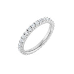 Lab-Grown Diamond Shared-Prong Eternity Band in 14K Gold or Platinum - 14K White Gold