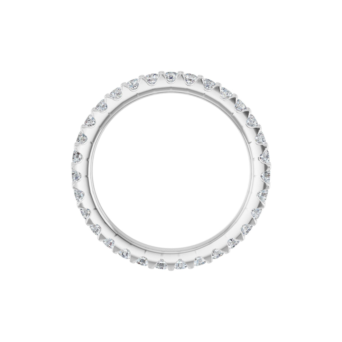 Lab-Grown Diamond Shared-Prong Eternity Band in 14K Gold or Platinum - 14K White Gold